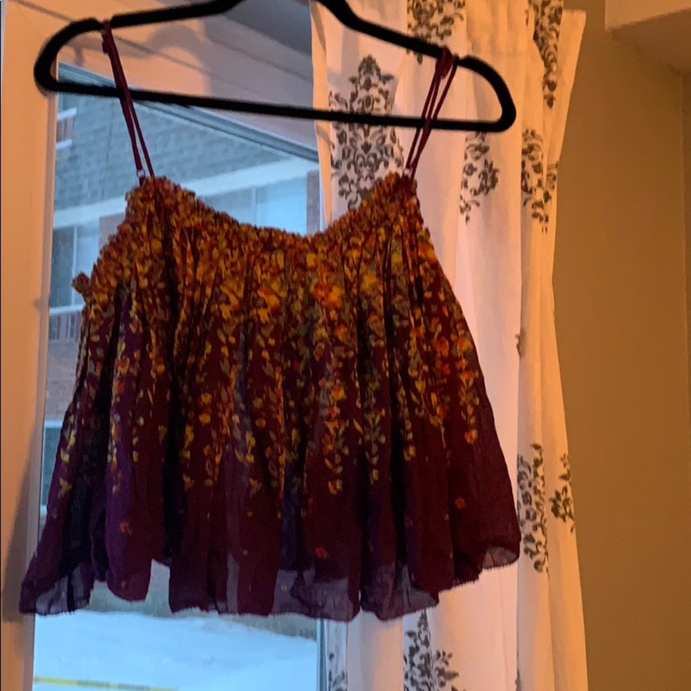 Purple floral babydoll tank